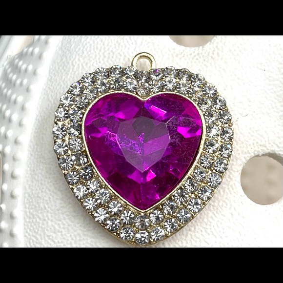 Crocs Bling Rhinestone 8pc Love Heart Charms - Picture 6 of 9